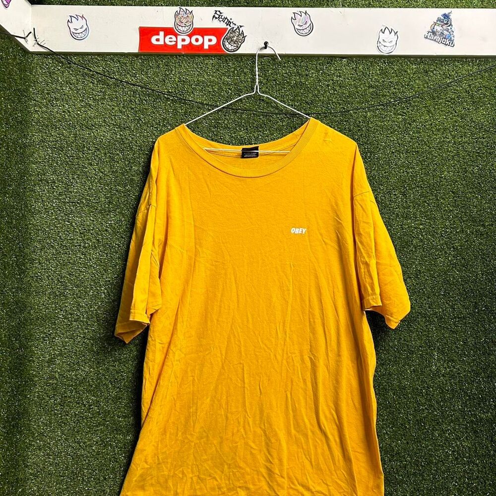 Obey Men's Yellow T-shirt
